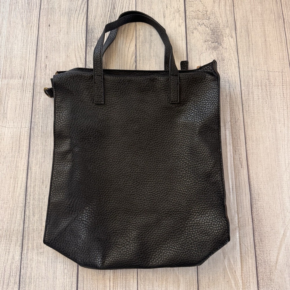 Barneys New York Black Pebbled Leather Tote Shoulder Bag Large Unlined